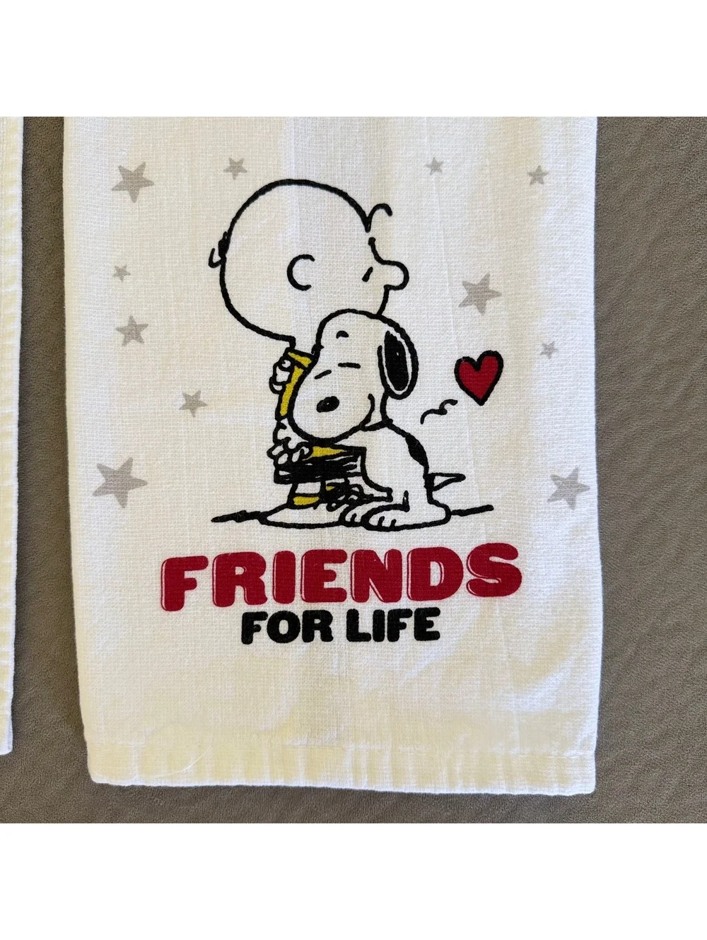 Snoopy Charlie Brown Friends For Life Kitchen Hand Towels NWOT 2-Pack EUC
